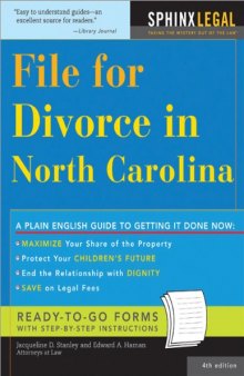 File for Divorce in North Carolina, 4E (Legal Survival Guides)
