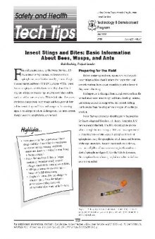 Insect Stings and Bites: Basic Information About Bees, Wasps, and Ants