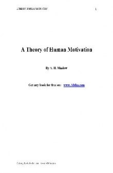a Theory of Human Motivation