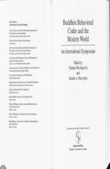 Buddhist behavioral codes and the modern world: an international symposium