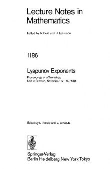 Lyapunov Exponents: Proceedings of a Workshop Held in Bremen