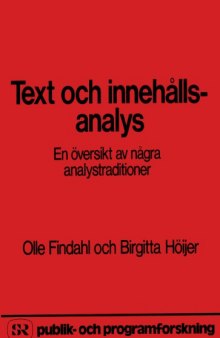 Text- och innehållsanalys : En översikt av några analystraditioner