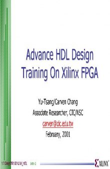 Advance HDL Design Training On Xilinx FPGA