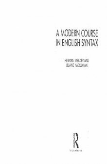 A Modern Course In English Syntax
