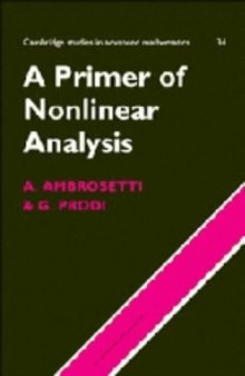 A Primer of Nonlinear Analysis (Cambridge Studies in Advanced Mathematics)