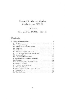 Abstract Algebra (Course 311)