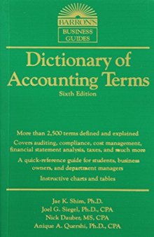 Dictionary of Accounting Terms (Barron's Business Dictionaries)