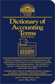 Dictionary of Accounting Terms (Barron's Business Guides)