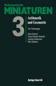 Arithmetik und Geometrie: Vier Vorlesungen
