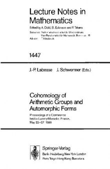 Cohomology of Arithmetic Groups and Automorphic Forms: Proceedings of a Conference held in Luminy/Marseille, France, May 22–27 1989
