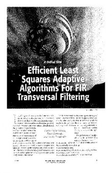 IEEE Signal - Efficient Least Squares Adaptive Algorithms for FIR Transversal Filtering