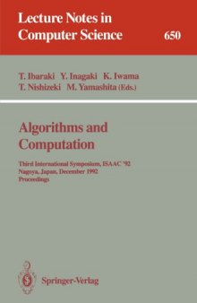 Algorithms and Computation: Third International Symposium, ISAAC'92 Nagoya, Japan, December 16–18, 1992 Proceedings