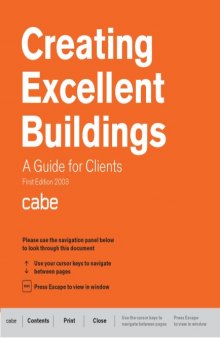 Creating Excellent Buildings: A guide for clients, 1st Edition