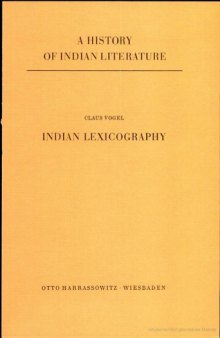 A History of Indian Literature, Volume V: Scientific and Technical Literature, Part 2, Fasc. 4: Indian Lexicography  