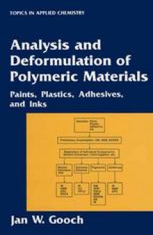 Analysis and Deformulation of Polymeric Materials: Paints, Plastics, Adhesives, and Inks