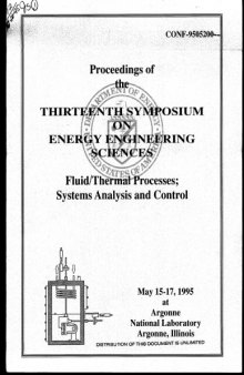Fluid Thermal Processes - Systems Analysis, Control