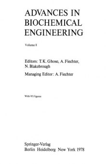 Advances in Biochemical Engineering, Volume 008: Mass Transfer in Biotechnology