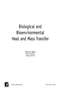 Biological and Bioenvironmental Heat and Mass Transfer (Food Science and Technology)