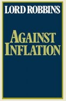 Against Inflation: Speeches in the Second Chamber 1965–1977