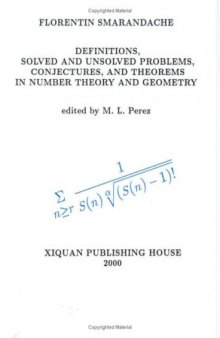 Definitions, theorems, solved and unsolved problems in number theory and geometry