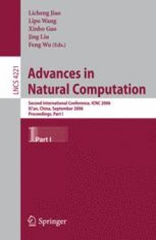 Advances in Natural Computation: Second International Conference, ICNC 2006, Xi’an, China, September 24-28, 2006. Proceedings, Part I