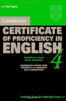 Cambridge Certificate of Proficiency in English 4 Student's Book with Answers