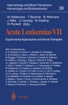 Acute Leukemias VII: Experimental Approaches and Novel Therapies