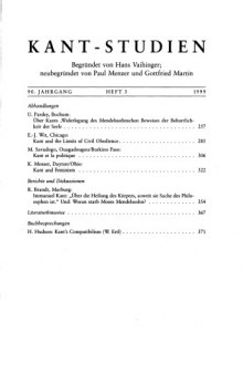 Kant-Studien Philosophische Zeitschrift der Kant-Gesellschaft, 90. Jahrgang, Heft 3, 1999