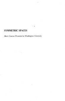 Symmetric spaces : Short courses presented at Washington University