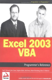 Excel 2003 VBA Programmer’s Reference