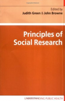 Principles of Social Research (Understanding Public Health)