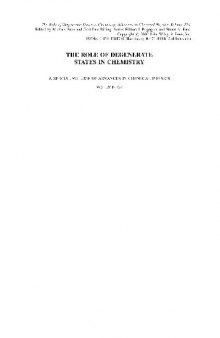 Advances in Chemical Physics. The Role of Degenerate States in Chemistry