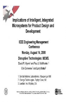 Implications of Intelligent, Integrated Microsystems for Product Design and Development
