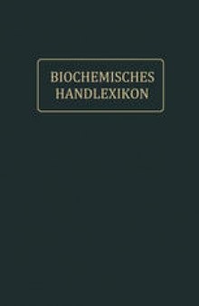 Biochemisches Handlexikon: IX. Band (2. Ergänzungsband)