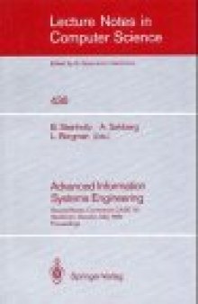 Advanced Information Systems Engineering: Second Nordic Conference CAiSE '90 Stockholm, Sweden, May 8–10, 1990 Proceedings