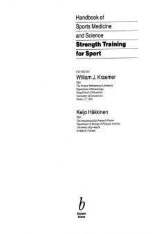 Strength Training for Sport : Olympic Handbook of Sports Medicine