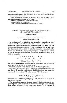 Linear Transformations in Hilbert Space. II. Analytical Aspects