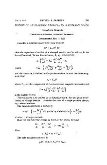 Motion of an Electric Particle in a Riemann Space