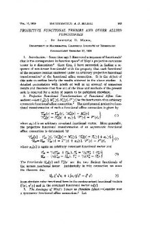 Projective Functional Tensors and Other Allied Functionals