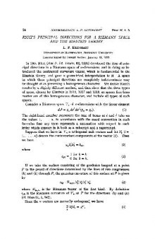 Riccis Principal Directions for a Riemann Space and the Einstein Theory