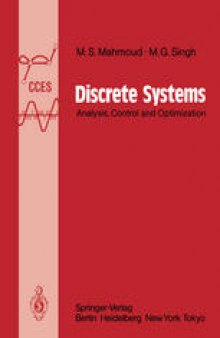 Discrete Systems: Analysis, Control and Optimization