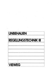 Regelungstechnik III - 3.Auflage  GERMAN