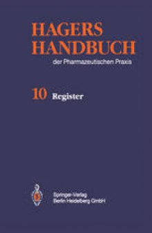 Hagers Handbuch: Register