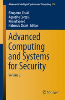 Advanced Computing and Systems for Security: Volume 2