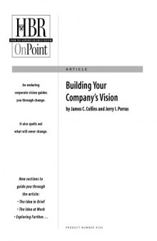 Building Your Company's Vision