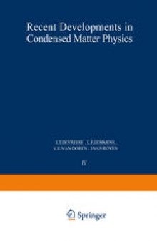Recent Developments in Condensed Matter Physics: Volume 4 • Low-Dimensional Systems, Phase Changes, and Experimental Techniques