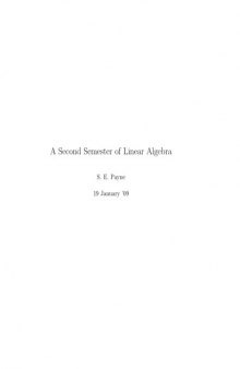 A Second Semester of Linear Algebra 
