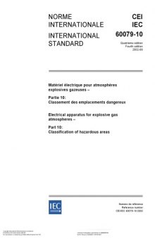 IEC 60079-10-Electrical apparatus for explosive gas atmospheres-Part 10-Classification of hazardous areas