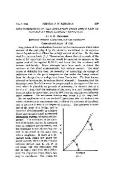 Measurements of the Deviation from Ohms Law in Metals at High Current Densities