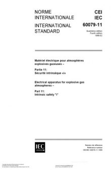 Iec 60079-11 Electrical Apparatus For Explosive Gas Atmospheres - Intrinsic Safety 'i'